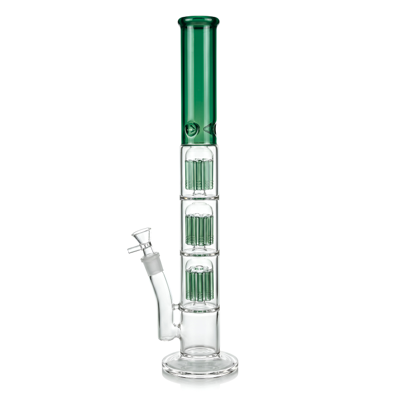 19.5" Triple Tree Perc Straight Tube Water Pipe