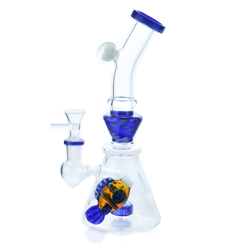 9" Sea Creature Art Showerhead Perc Beaker Water Pipe