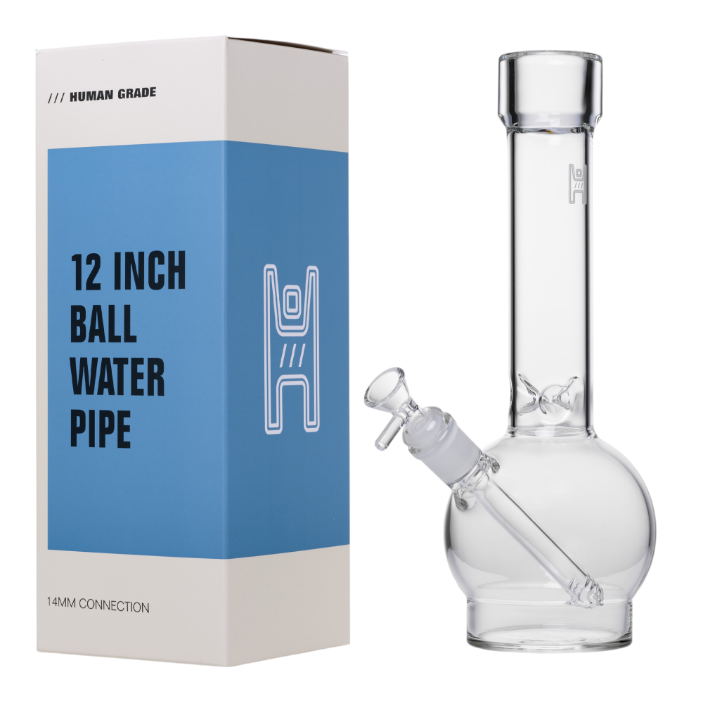 12 Inch Clear Glass Ball Water Pipe
