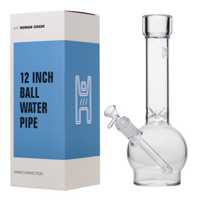 12" Clear Glass Ball Water Pipe