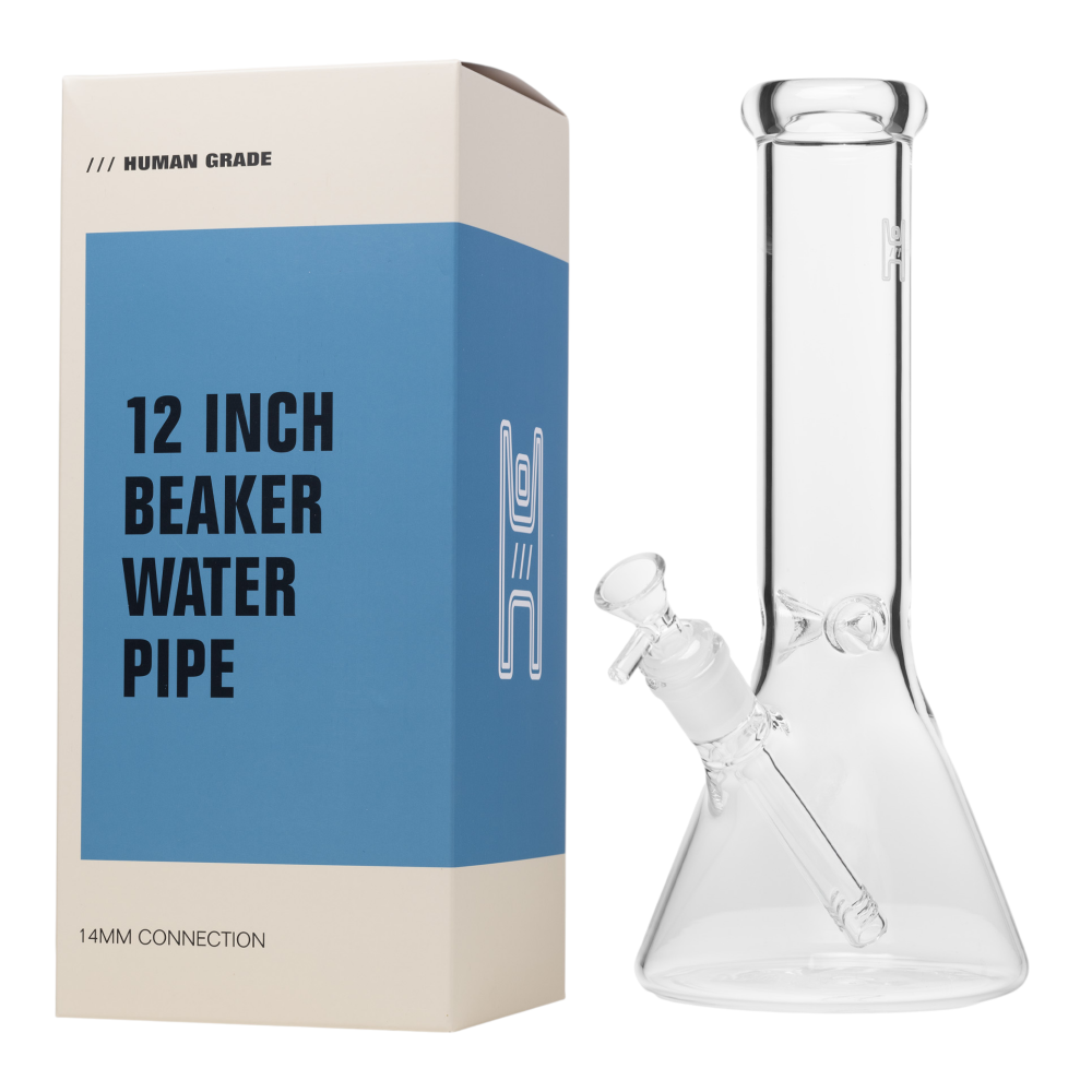 12 Inch Clear Glass Beaker Water Pipe