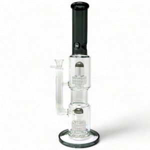 19" Double Matrix Dome Colored Neck Water Pipe [WP2078]