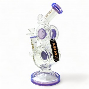 10" Rhythms of Relaxation Two Drums Recycler Water Pipe Assorted colors - [WP-2113]