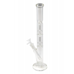 14.5" Double UFO Perc Ice Catcher Straight Water Pipe - [WP-2170-2]