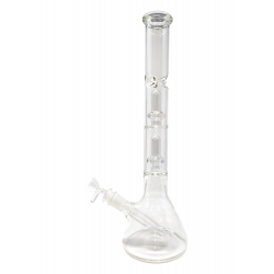 14" Double UFO Perc Ice Catcher Beaker Water Pipe - [WP-2170]