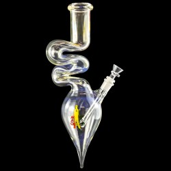 16" Fluidity In Every Puff - Tear Drop Twist Tube Water Pipe - [WP-2284-3]