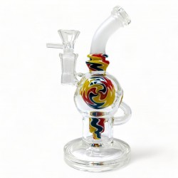 7.5" Wig Wag Art Intraball Style Recycler Water Pipe [WP-2693]