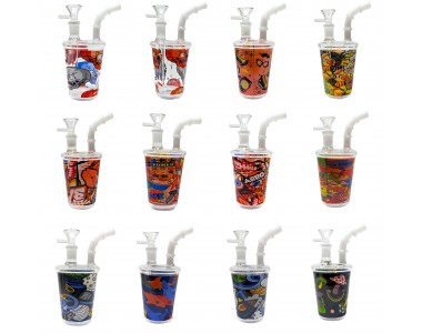 6" SipEase Sticker Palooza Art Water Pipe