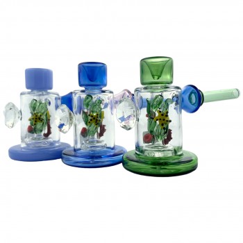 4" Aquatic Symphony Gem Grip Bubbler Hand Pipe [WP-2942]