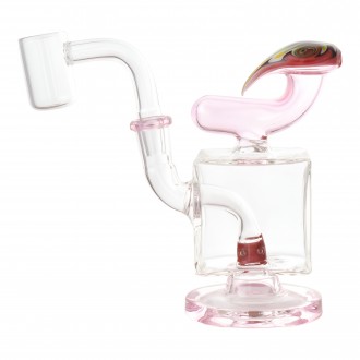 4.6" Cuboid Shape Wigwag Art Mini Dab Rig - [WP-3300]