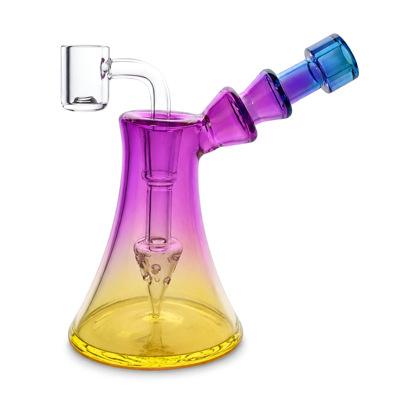 5" Conical Showerhead Perc Iridescent Glass Dab Rig – Assorted Colors