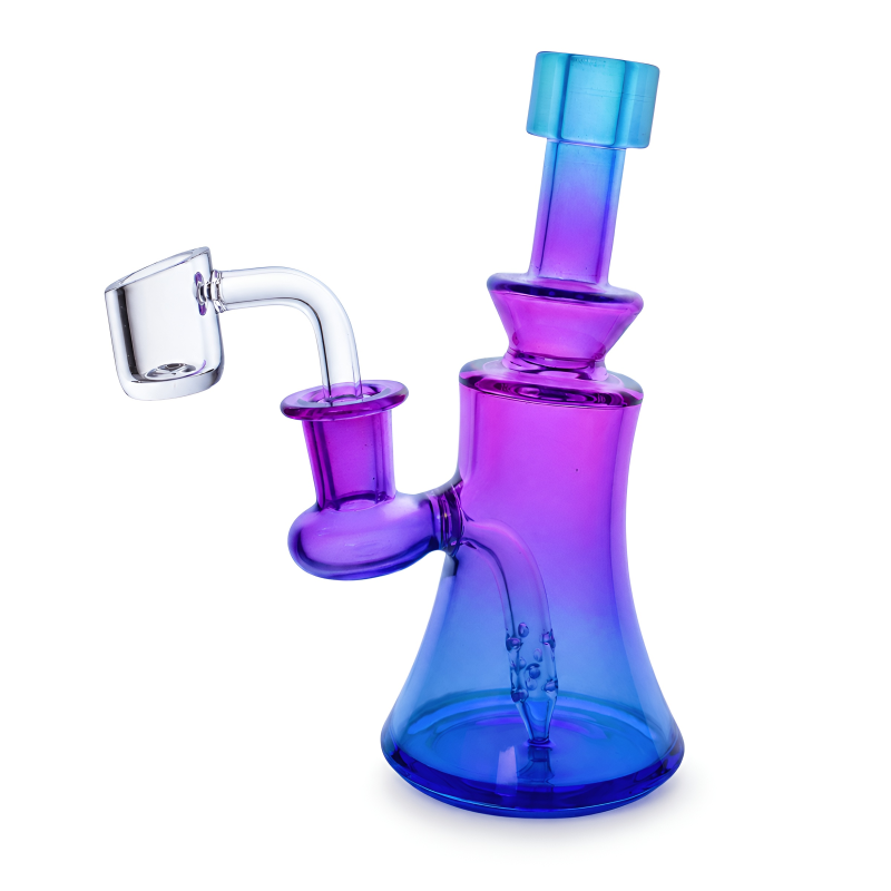 6" Showerhead Perc Iridescent Glass Dab RIg