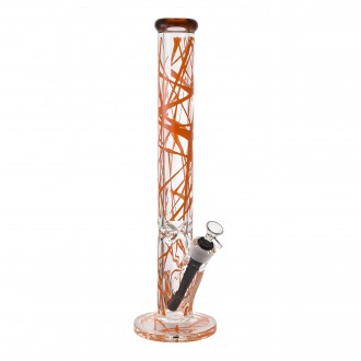 17.5" Shattered Line Art Straight Tube Water Pipe - [WP-3837]