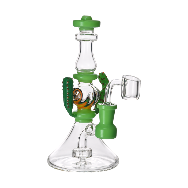 7" Oasis Cactus Wig Wag Art Showerhead Perc Water Pipe
