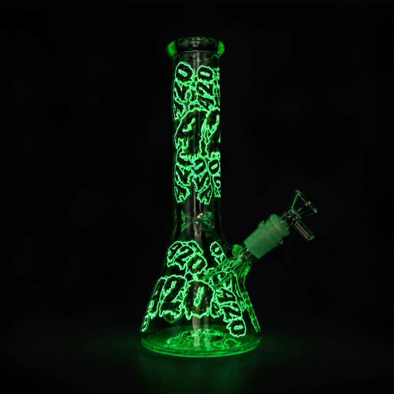 10" 420 Drip Glow-in-the-Dark Beaker Water Pipe