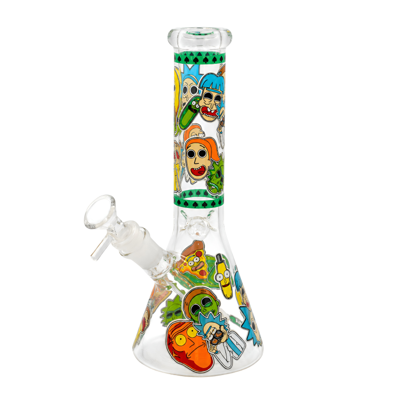 10" Mad Scientist Art Beaker Water Pipe - Glow In The Dark
