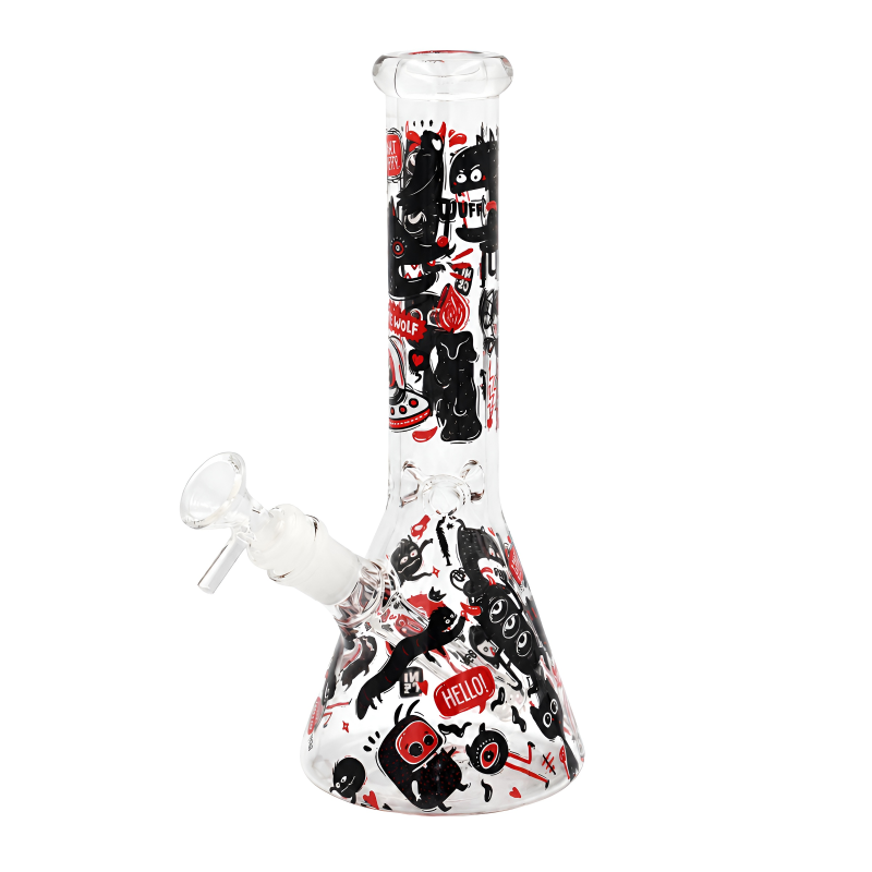 10" Doodle Monster Art Beaker Water Pipe