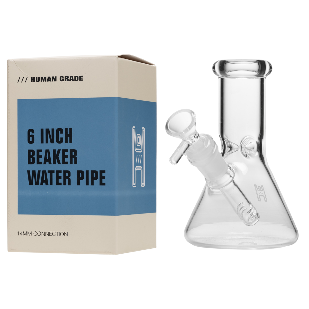 6 Inch Clear Glass Beaker Water Pipe