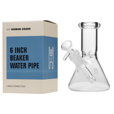 6" Clear Glass Beaker Water Pipe