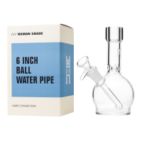 9" Clear Glass Ball Water Pipe