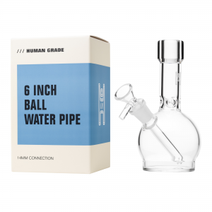 9" Clear Glass Ball Water Pipe