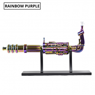 24" Electroplated Death Machine Gun Water Pipe with Display Stand