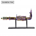 24" Electroplated Death Machine Gun Water Pipe with Stand