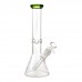 10 Inch Glass Beaker Water Pipe with Color Accents
