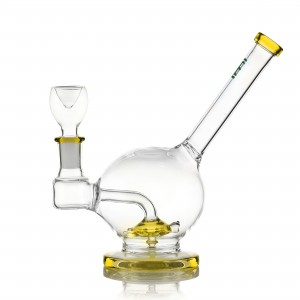 HEMPER - 6" Shell-Shocked Bliss - Sea Turtle Waves Water Pipe - Yellow [WP0619]