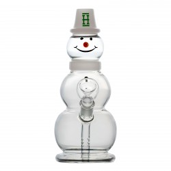 HEMPER - 8" Icy Inhales - Frosty Bliss In Snowman Water Pipe - White [WP1120]