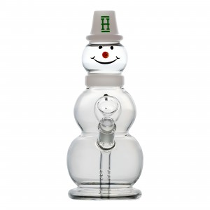 HEMPER - 8" Icy Inhales - Frosty Bliss In Snowman Water Pipe - White [WP1120]