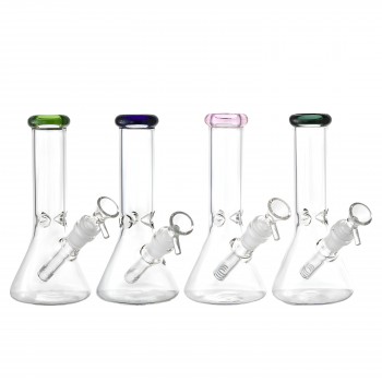 (8" & 10") Ice-Pinch Color Accent Beaker Water Pipe