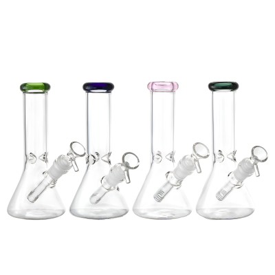 (8" & 10") Ice-Pinch Color Accent Beaker Water Pipe