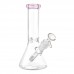Ice-Pinch Color Accent Beaker Water Pipe in 8 Inch and 10 Inch Sizes
