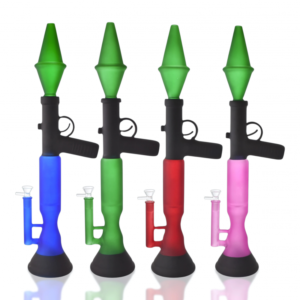 22 Inch Rocket Style Spray Painted Color Glass Water Pipe – Assorted [WP6374]