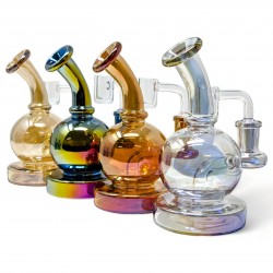 5.5" Flow With Elegance The Spherical Sipper Electroplated Water Pipe W/Quartz Banger - [WP8]