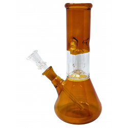 8'' Dome Perc Ice Catcher Beaker Water Pipe (Amber) - [WP81P-AM]
