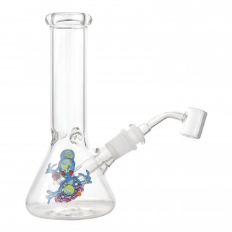 8" Sticker Art Clear Beaker Water Pipe - [WP8231S]