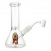 8 Inch Sticker Art Clear Glass Beaker Water Pipe