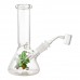 8 Inch Sticker Art Clear Glass Beaker Water Pipe