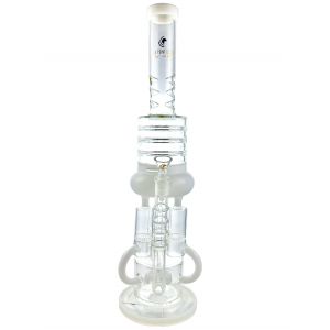 High Point Glass - 19.5" Ice-Pinch W/ Triple Honeycomb Chamber Perc Recycler [WPA-24]