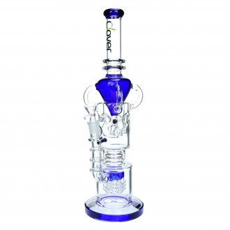 Clover Glass - 16.8" Straight Tube w/ Perc Recycler Water Pipe - [WPA-244]