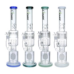 Clover Glass - 19" Multi Chamber Apple Perc Straight Water Pipe [WPA-272]