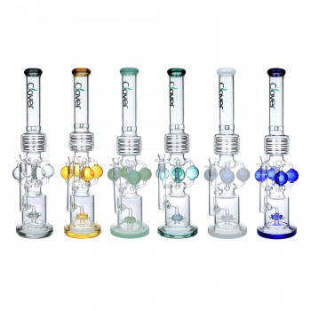 Clover Glass - 21" Quadro-Sphere Design W/ Sprinkler Perc Water Pipe - Mint Green [WPA-290]