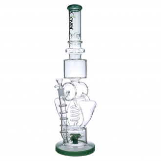 Clover Glass - 19.5" Multi Chamber Coil & Sprinkler Perc Recycler Water Pipe - [WPA-310]