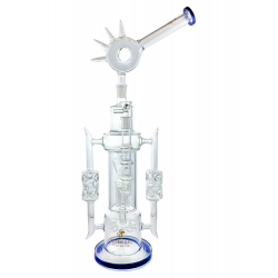 High Point Glass - 19.5" Spiked Donut Art W/ Sprinkler & Tree Perc Ice-Pinch Recycler [WPA-46]
