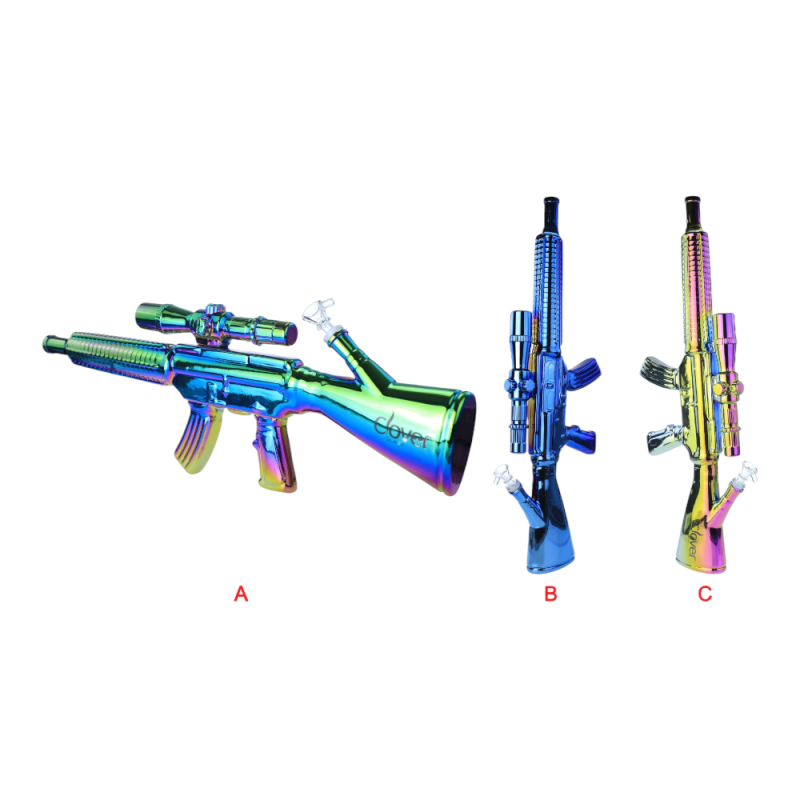 Clover Glass 24" Electroplated Rifle Glass Water Pipe 