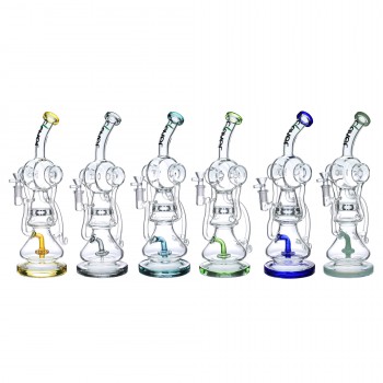 Clover Glass - 13.5" BeatCraft Art W/ Shower Head Perc Water Pipe [WPB-369]