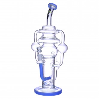 Clover Glass - 14" Multi Chamber Orb Inline Perc Recycler Water Pipe