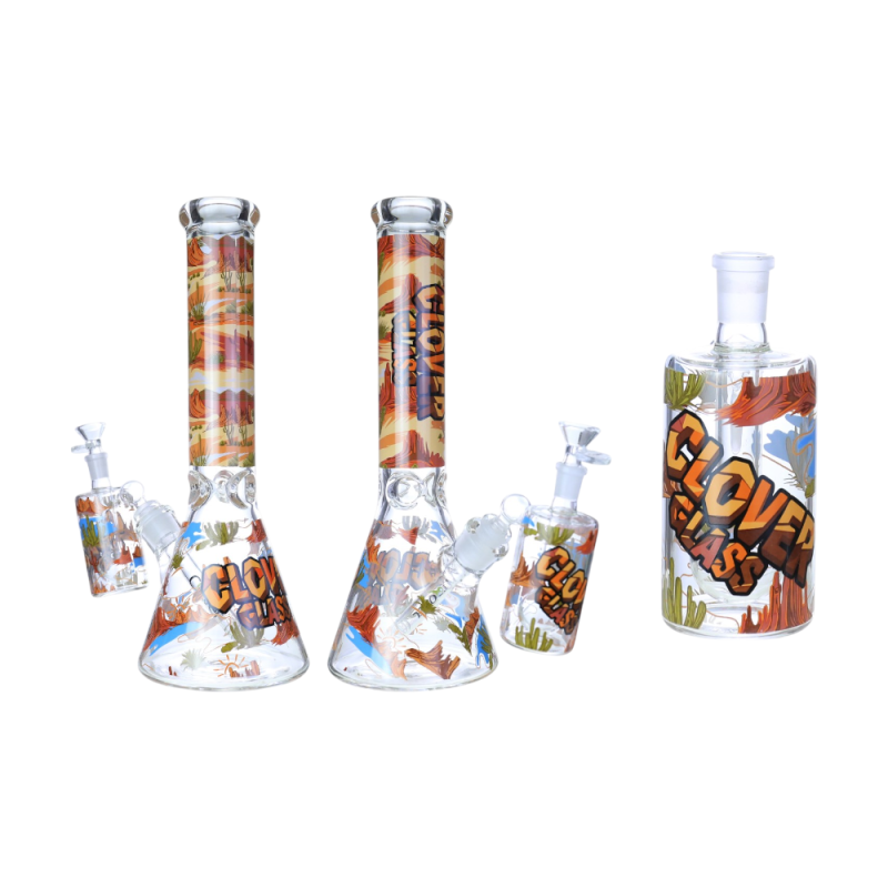 Clover Glass 14" 7mm Thick Desert Print Beaker Water Pipe